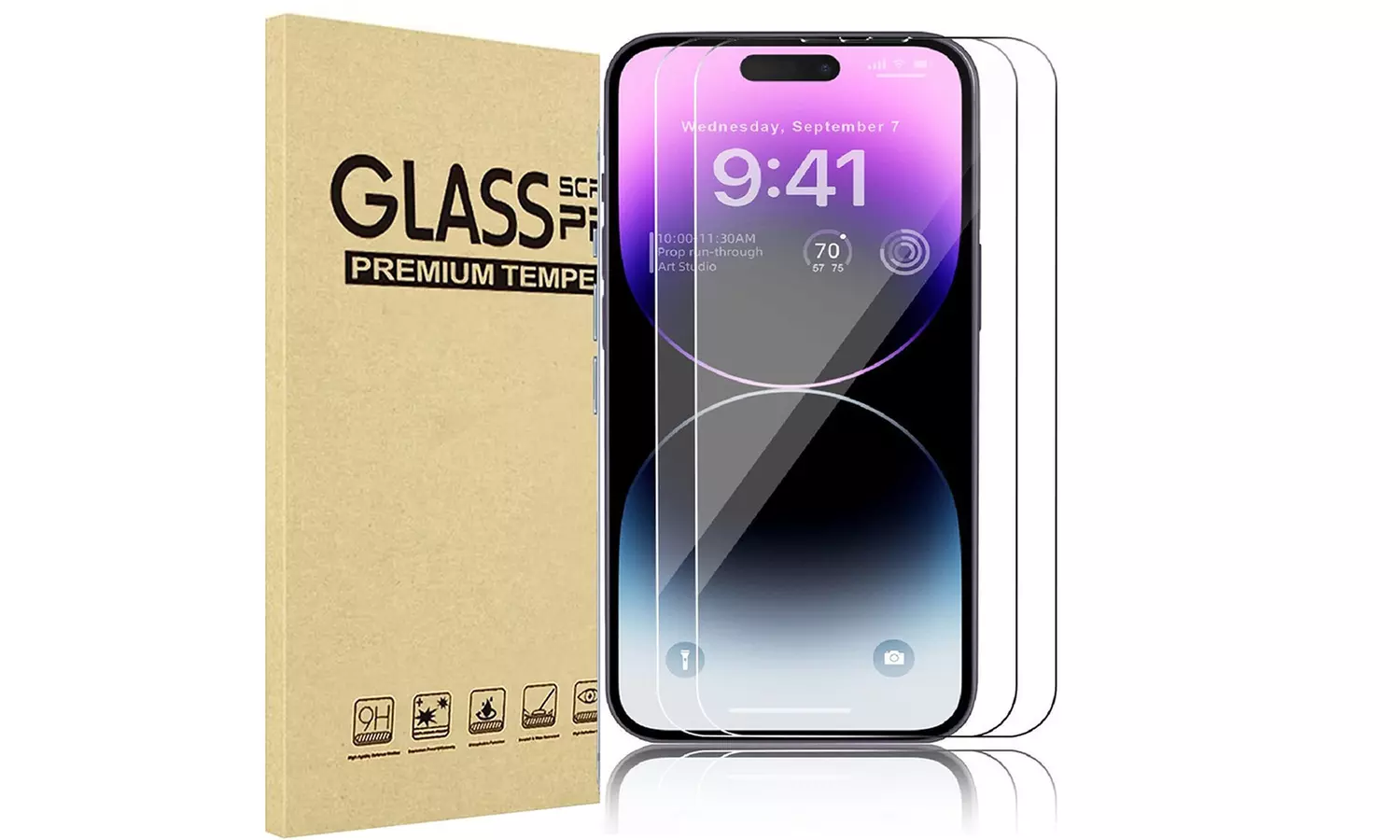 (2 Pack) Tempered Glass Screen Protectors For Apple iPhone 14 Pro Max/14 Plus