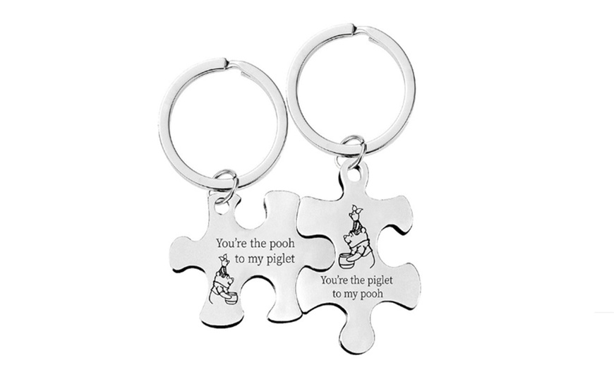 Image 3: 2 Pieces Couples Key Chain