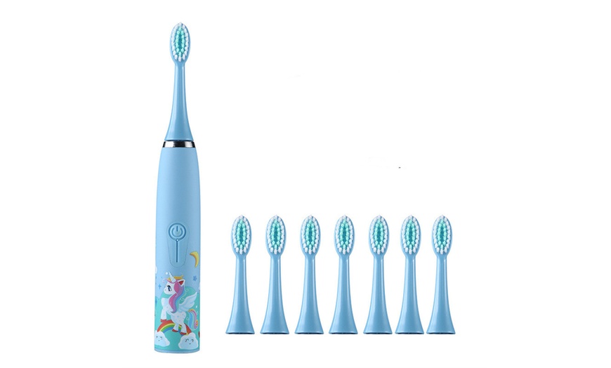 Image 4: Kids' Smart Electric Toothbrush with Eight Heads