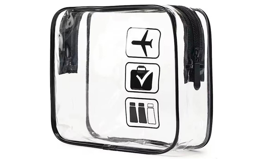 Image 2: Two, Four or Six Pieces of Clear Travel Makeup Storage Bags