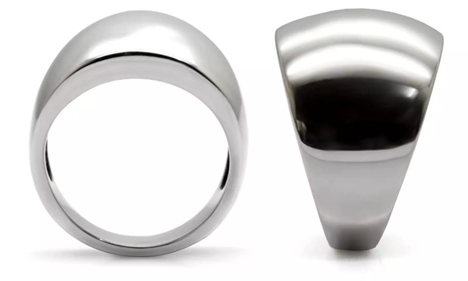 Womens High Polished Stainless Steel Classic Tapered Band Fashion Ring