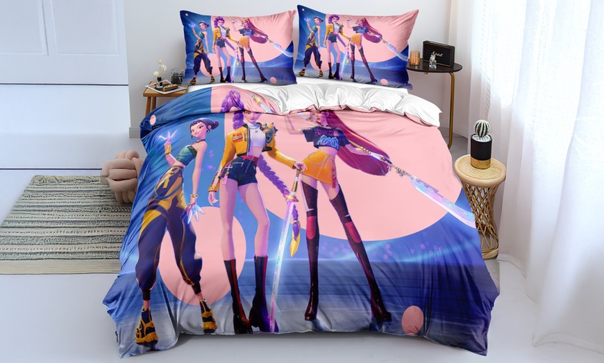 Image 11: KPop Demon Hunters Inspired Bedding Set