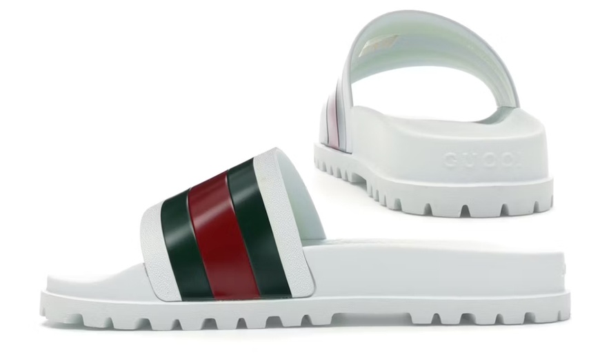 Image 2: Gucci Men’s Web Slides – Rubber Comfort | Multiple Sizes Available
