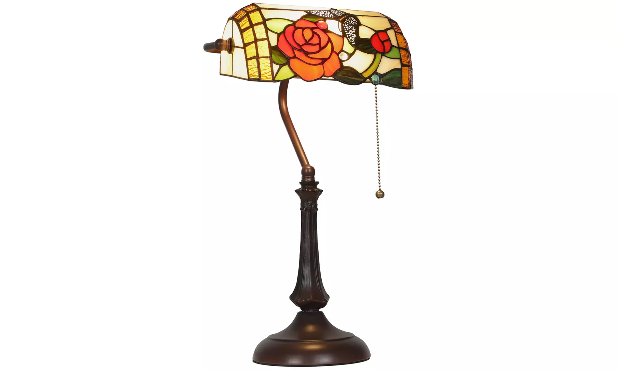 HOMCOM Tiffany-Style Stained Glass Table Lamps