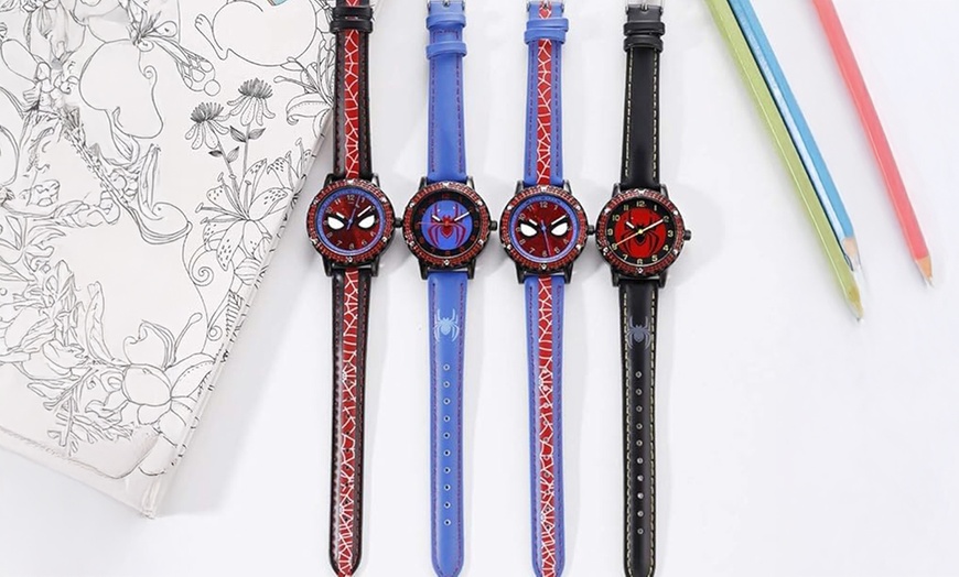 Image 9: Spider-Man Inspired Kids Water-Resistant Watch