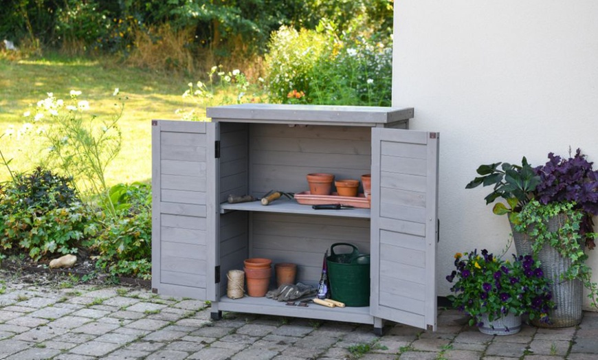 Image 11: Garden Grow Wooden Potting Bench or Storage Cabinet