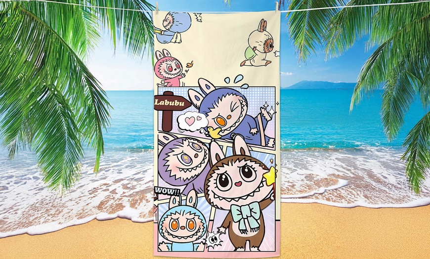Image 13: Labubu Inspired Cute Beach Towel