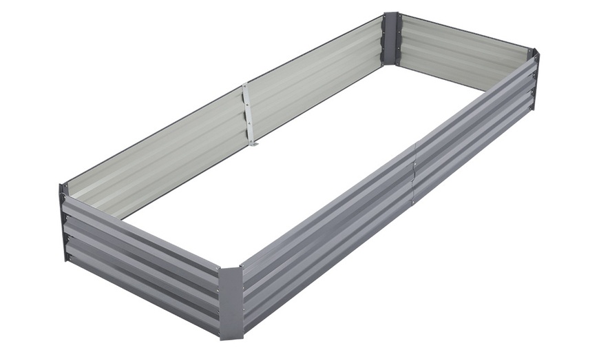 Image 7: 2.4m Sectioned Metal Raised Garden Bed