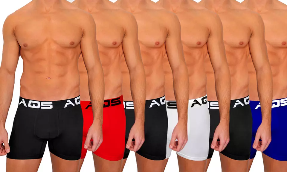 6 Pack AQS Men's Classic Fit Colorful Boxer Briefs