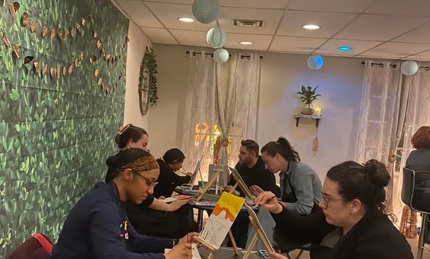 Image 2: Relax & Unwind with Paint and Sip - Watercolor Chill Meditation