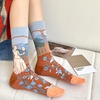 Image 9: Four Pairs Monet-Inspired Women Novelty Crew Socks