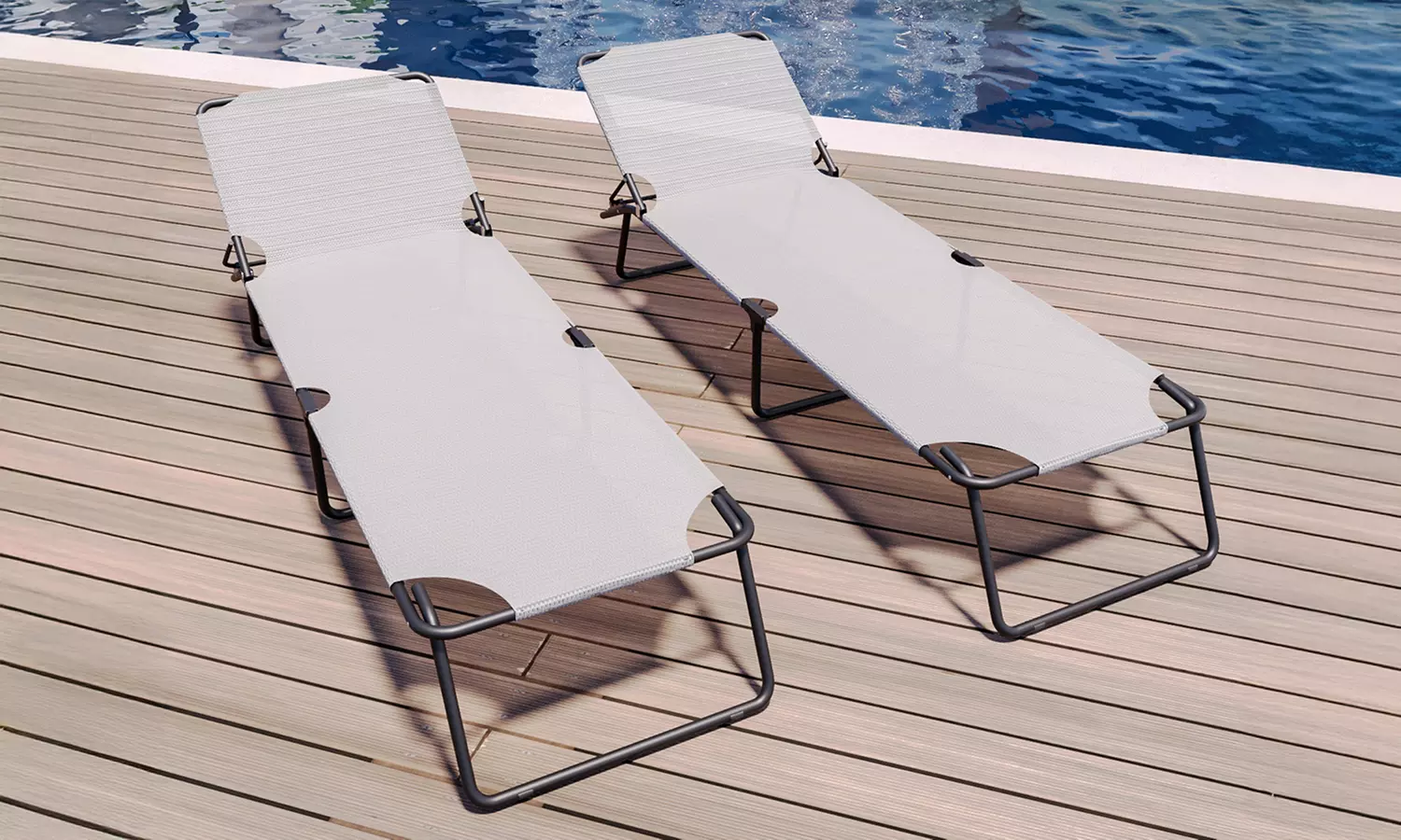 1 o 2 lettini pieghevoli prendisole senza tettuccio