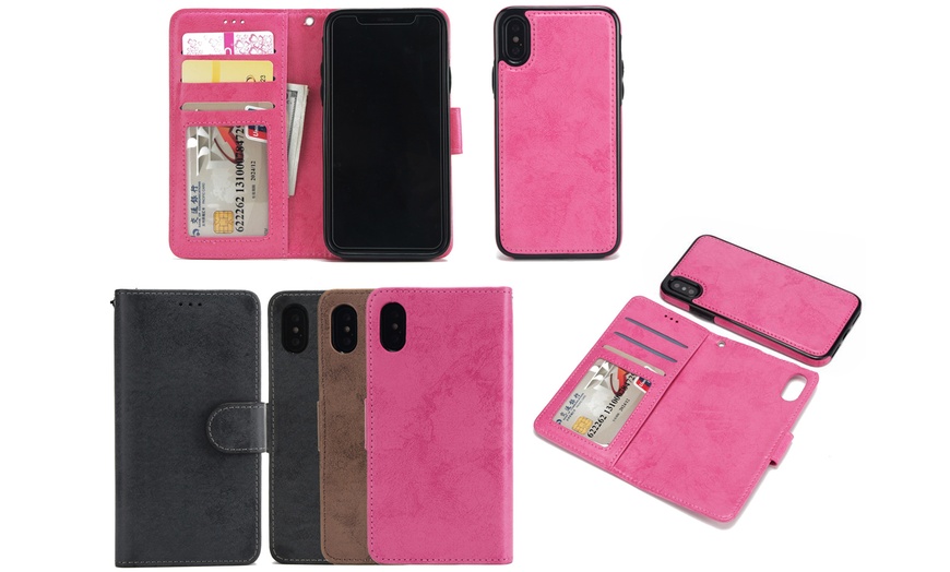 Image 1: Suède wallet cases voor iPhone's