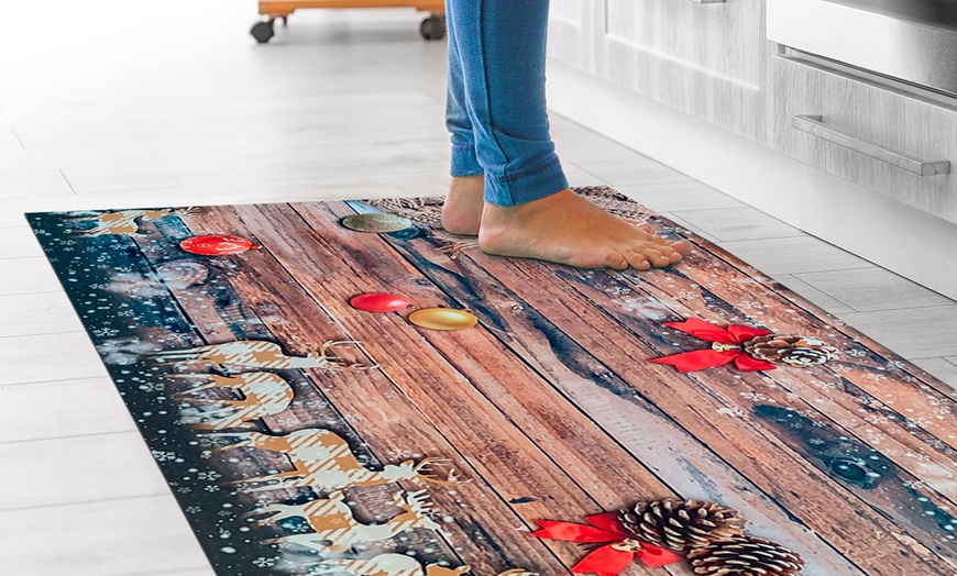 Image 29: Alfombra con diseño navideño rectangular