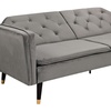 Image 2: Malmo Plush Velvet Sofa Bed