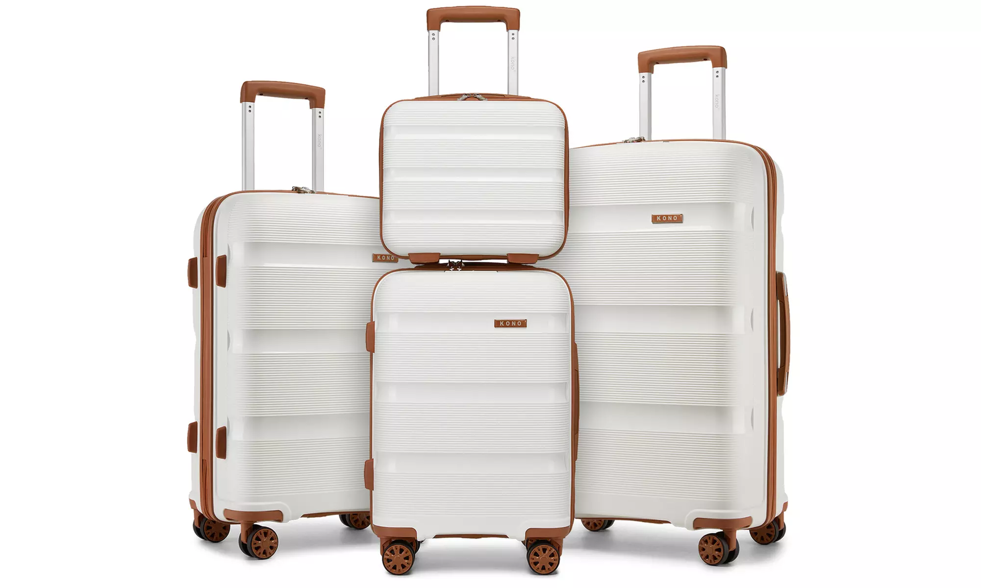 KONO One or Four Piece Colorful PP Hard Shell Suitcase With TSA Lock