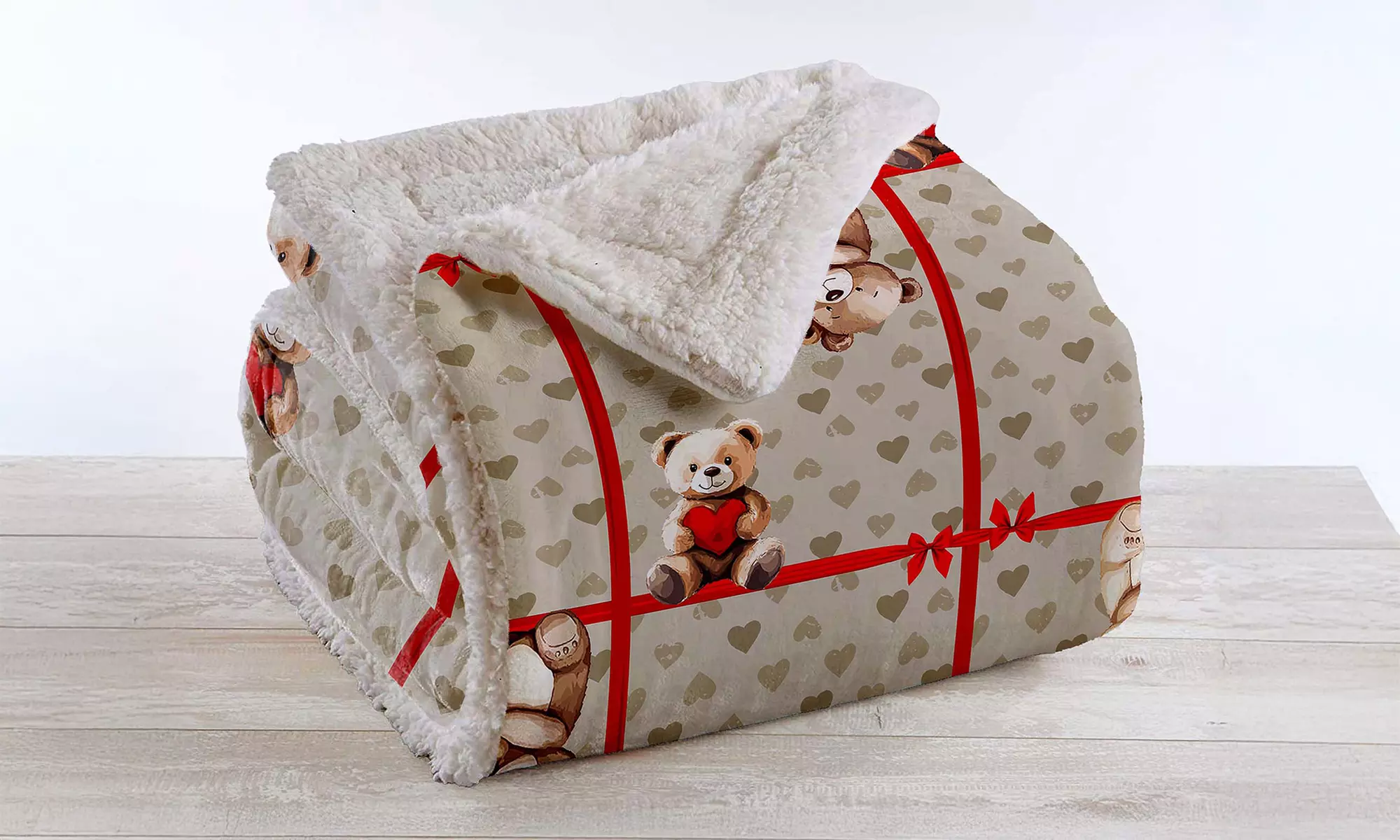 Plaid réversible sherpa et microfibre