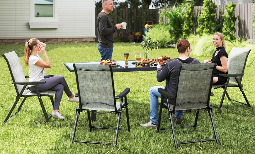 Image 14: Outsunny Set of 4 Folding Garden Chairs