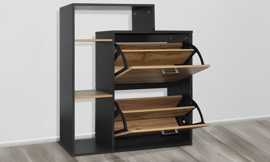 Image 14: Scarpiera in legno con mensola