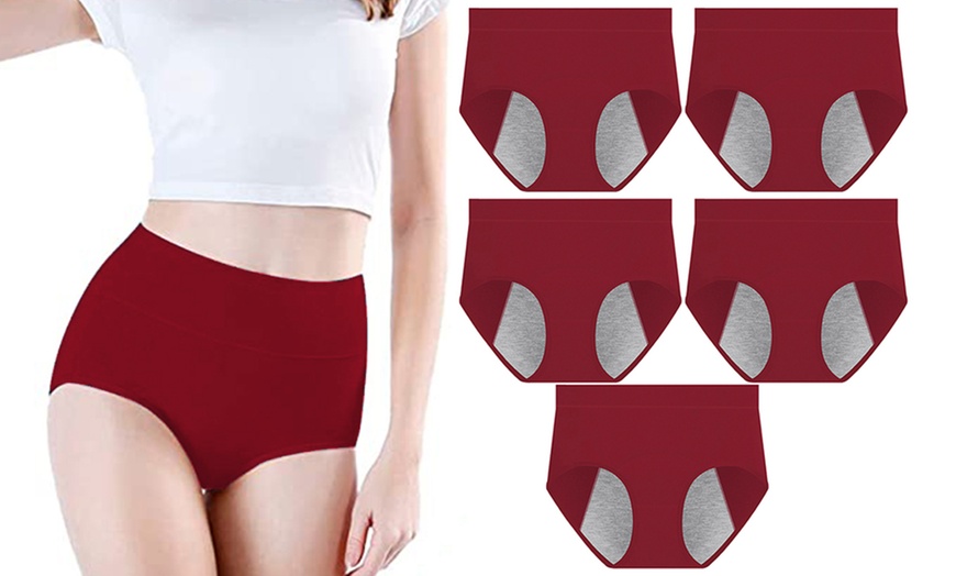 Image 13: Five Pieces of Mid-Waist Leak-Resistant Menstrual Panties