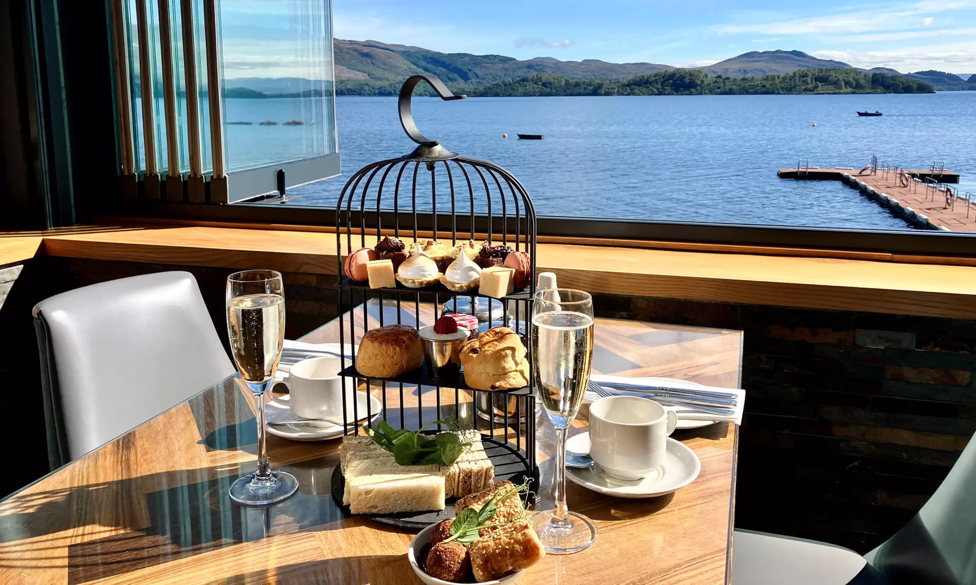 Morning or Afternoon Tea with Prosecco on Loch Lomond with Spa Upgrade