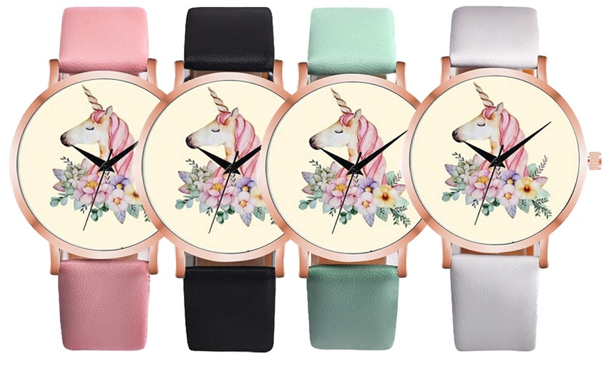 Image 2: Unicorn Print Dial Watch