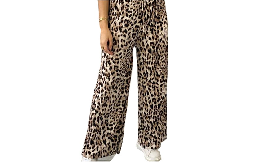 Image 6: Animal Prints Wide Leg Palazzo Trousers