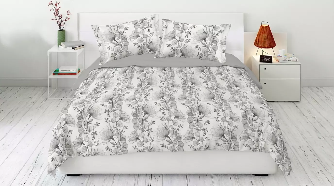 Parure copripiumino matrimoniale in 100% raso di cotone Made in Italy