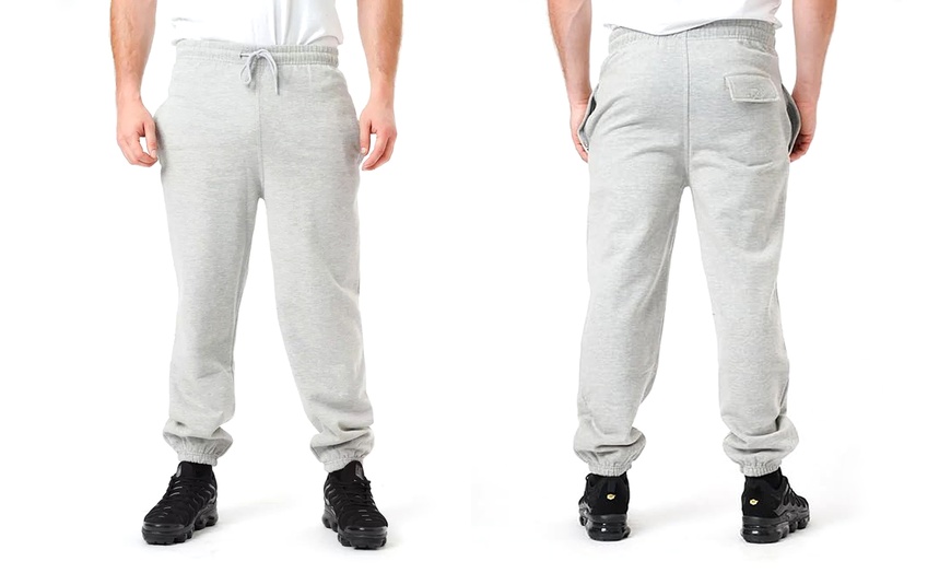 Image 3: Label Apparel Men's Fleece Cuffed Joggers
