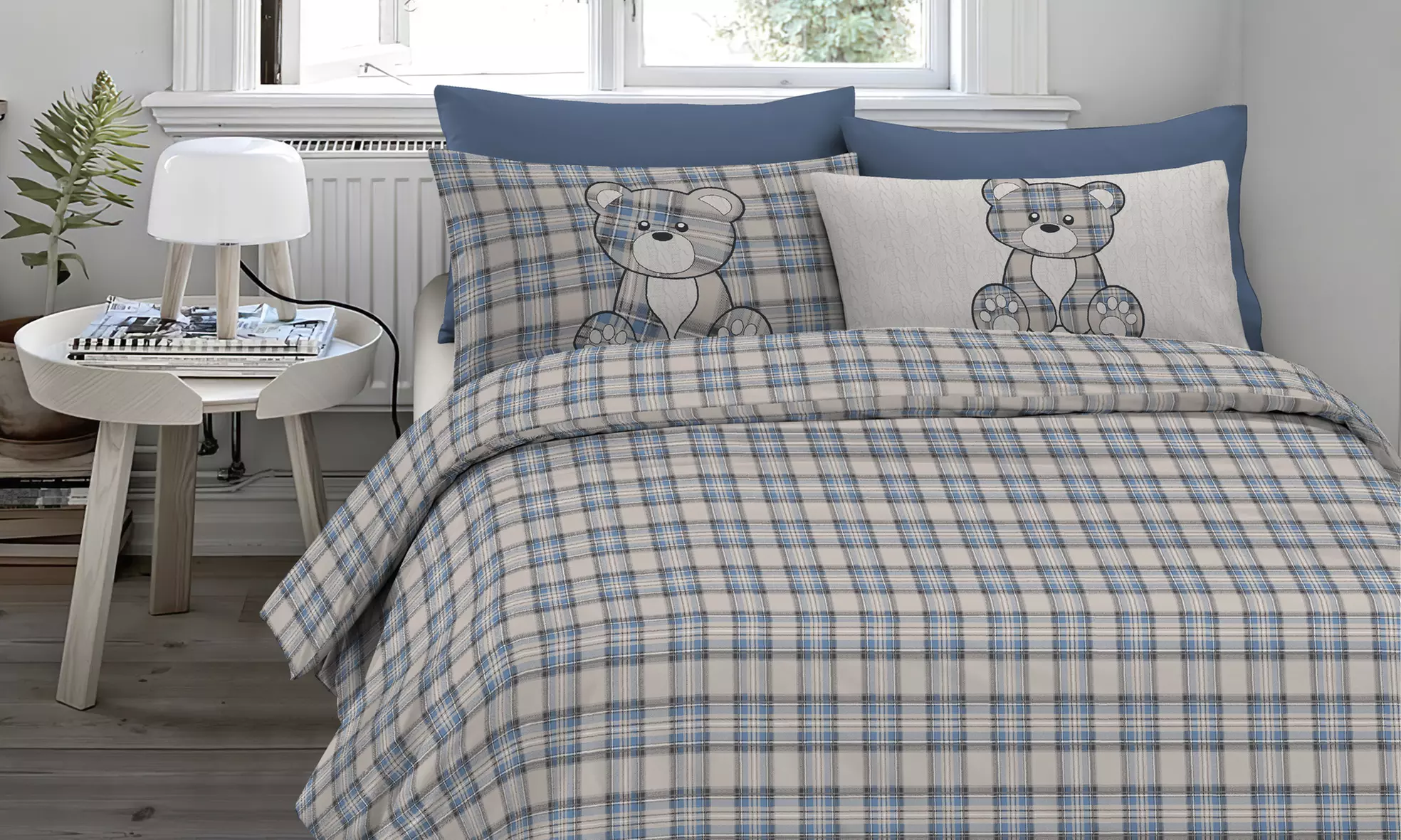 Flanell-Bettwäsche-Set mit winterlichem Motiv