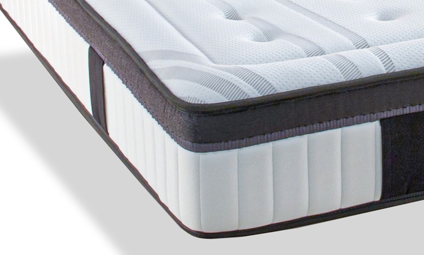 Image 9: Lit coffre Opéra en tissu beige avec tête de lit rembourrée