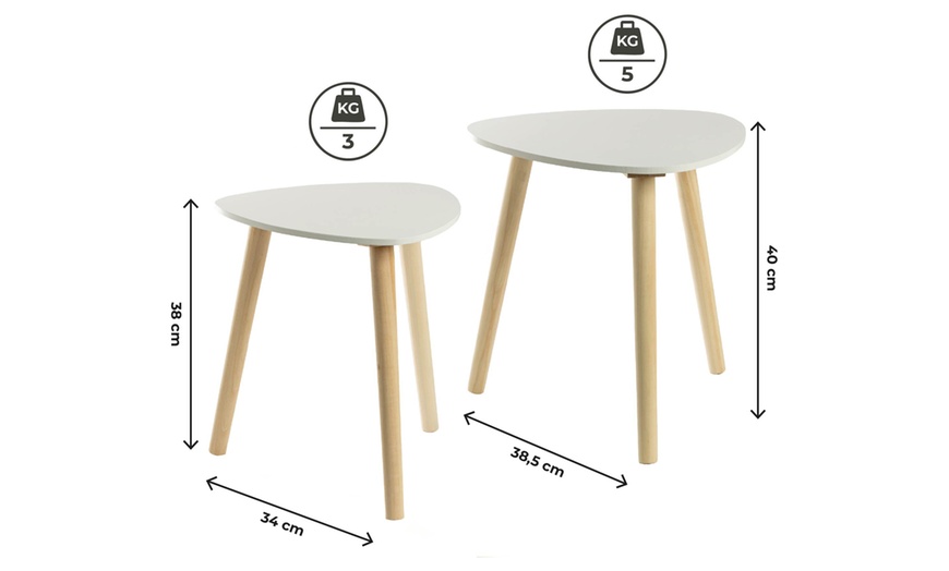 Image 4: 2er-Set moderne Beistelltische im Skandi-Stil