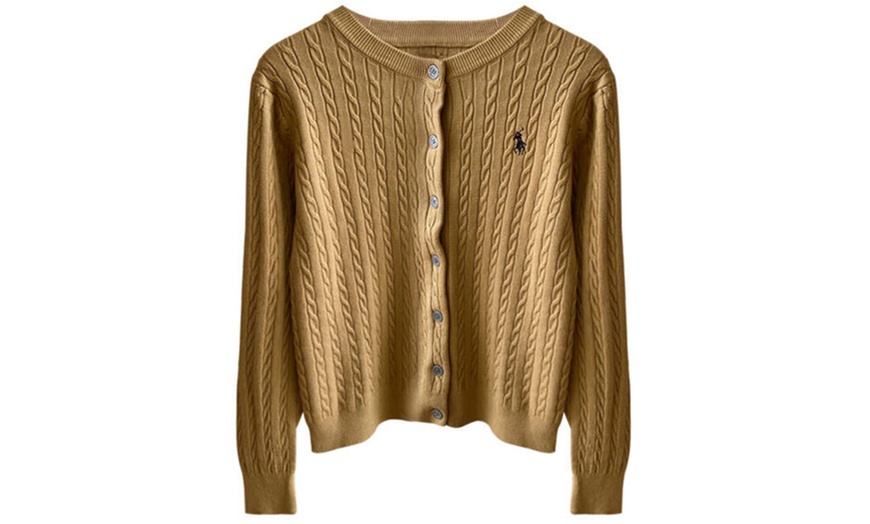 Image 15: Women’s Knitted Button-Down Cardigan Sweater