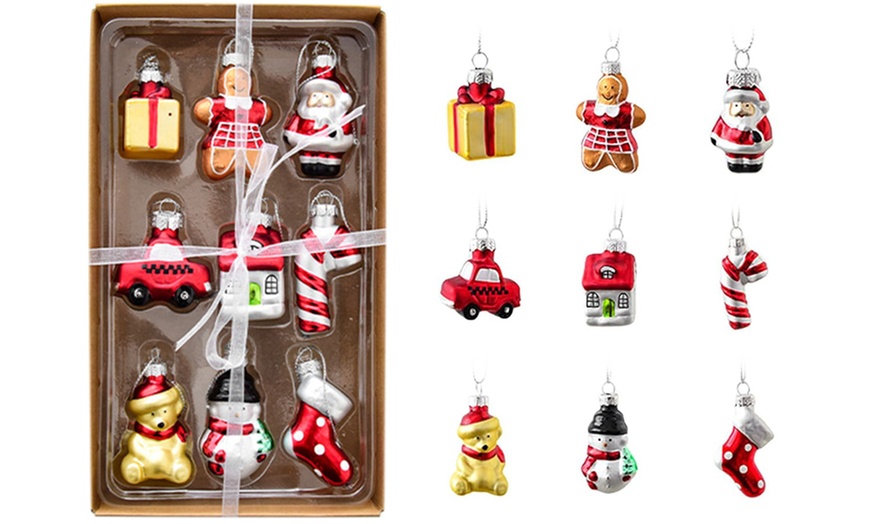 Image 5: 9er- oder 17er-Set Weihnachts-Kugeln aus bemaltem Glas