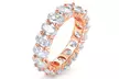 18K Gold Plated Oval Eternity Ring Made with Swarovski Elements. Multiple Options Available  - Second Medium