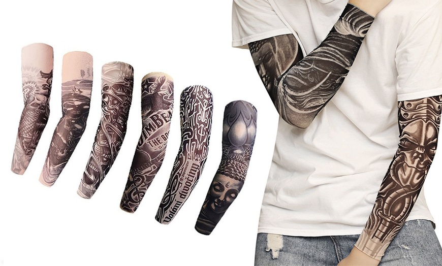Image 3: Unisex Temporary Tattoo Sleeves - 6 Packs of Stylish, Realistic Designs