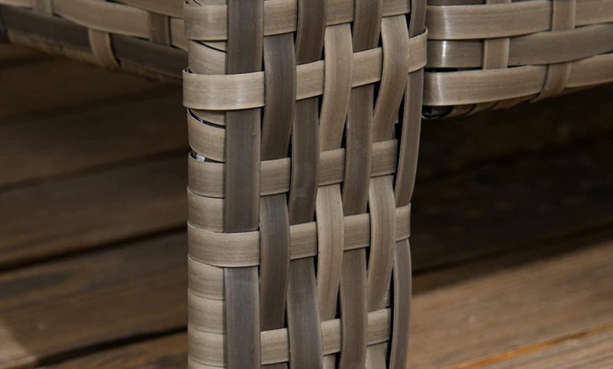 Image 11: Outsunny 3-Piece Rattan Effect Bistro Set