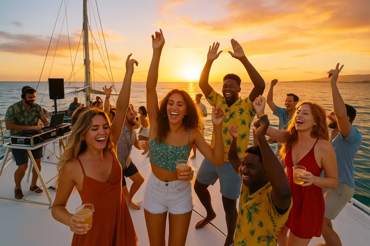 Disco Sunset Party Cruise – DJ, Trampoline, BYOB & 2 Cocktails (18+)