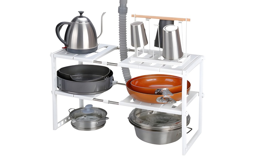 Image 4: Organisateur à 2 niveaux pour cuisine ou salle de bain
