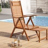 Image 1: Bamboo Foldable Adjustable Recliner Chair