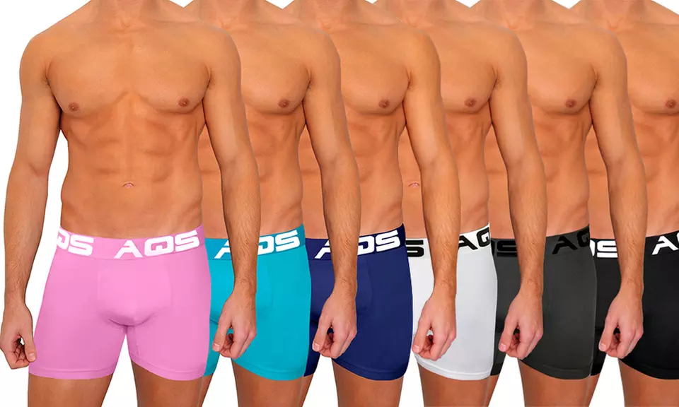 6 Pack AQS Men's Classic Fit Colorful Boxer Briefs