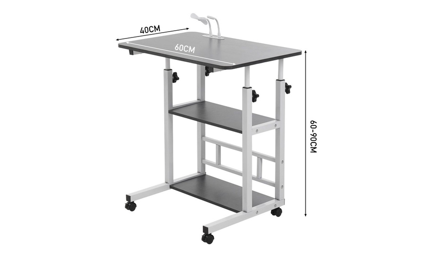 Image 6: Living And Home Height Adjustable Overbed Laptop Table 
