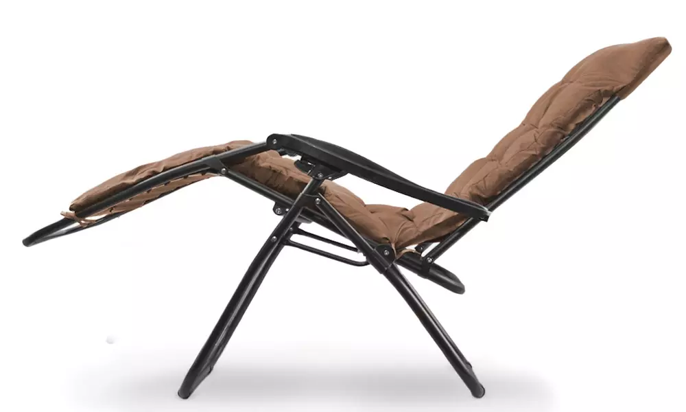 Chaise pliante avec coussin et dossier inclinable