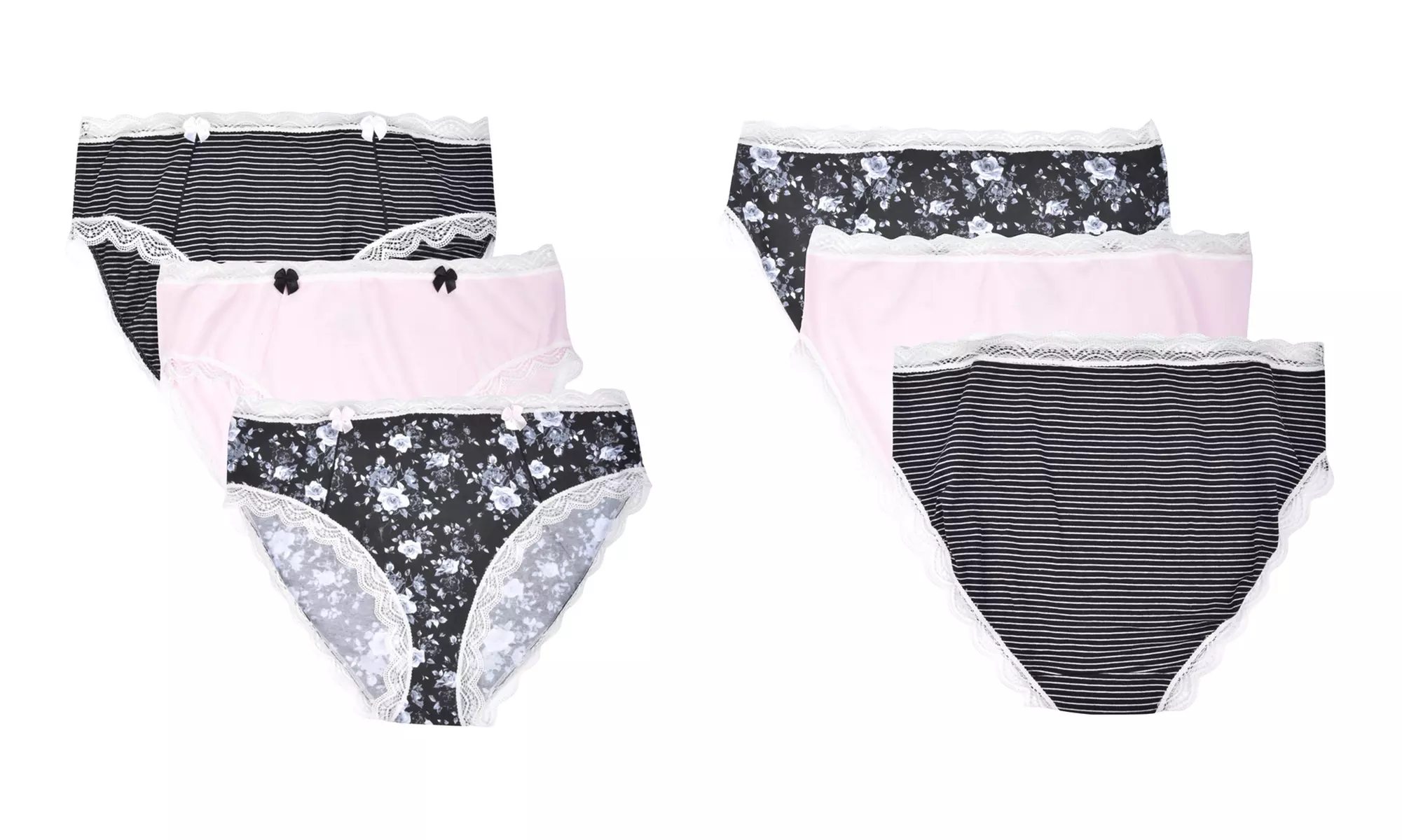 Donna L'oren Women's Panties 6-Pack S-XL- Bikinis or Hi-cuts