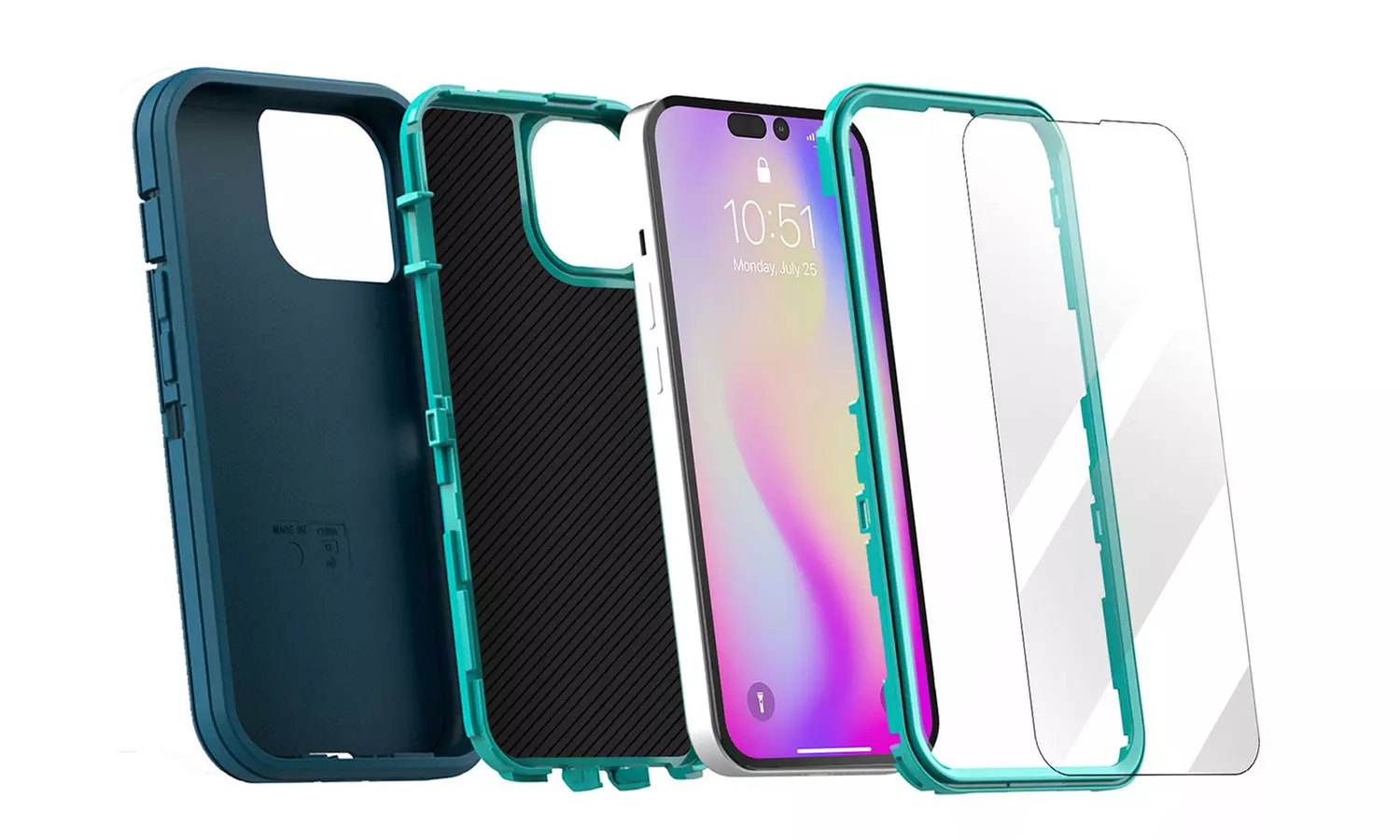 For iPhone 14 Pro Case Heavy Duty Shockproof Hybrid Hard Cover Screen Protector