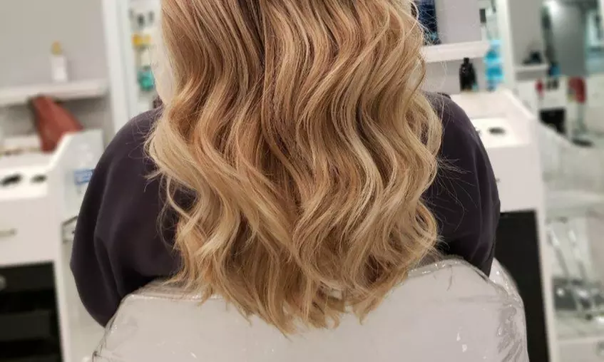 Haircut with Blowout, Touch-up or Balayage with Treatment or More