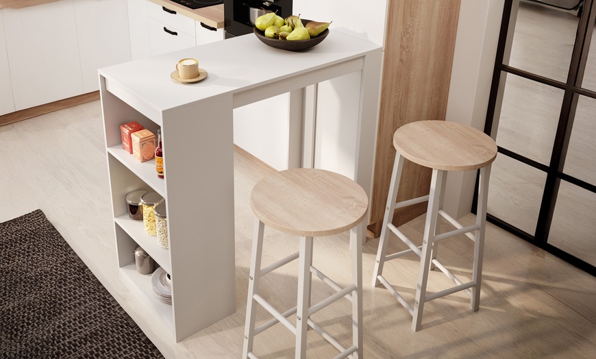 Image 4: Table haute Kyra de 110 cm avec ou sans tabouret