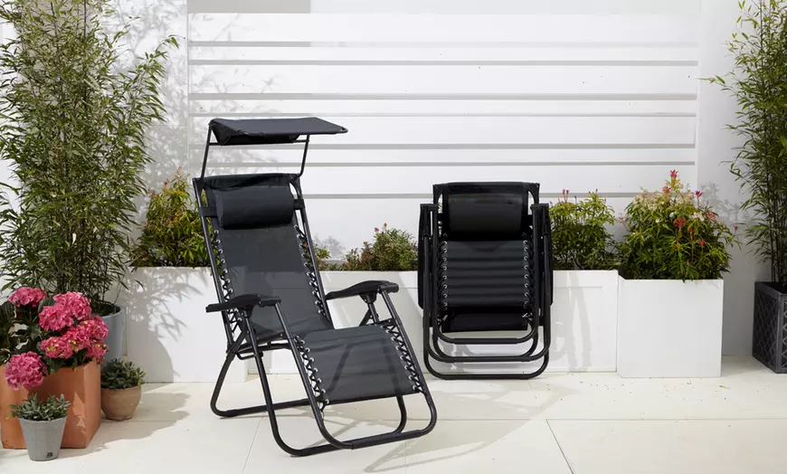 Image 4: Neo Folding Zero Gravity Garden Chairs and Table Set