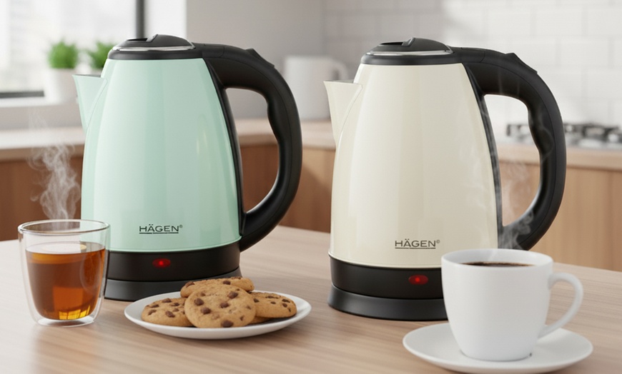 Image 1: Bollitore elettrico senza fili in acciaio inox Hagen da 1,8 l