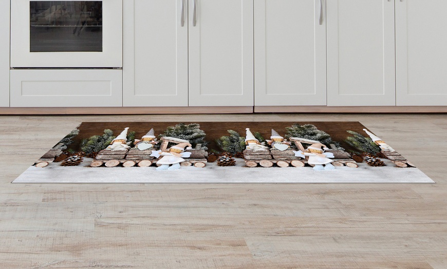 Image 4: Antislip keukentapijt met kerstpatroon